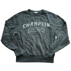 Vintage Champion Sweatshirt‎ M Gray Pullover Unisex Graphic Print